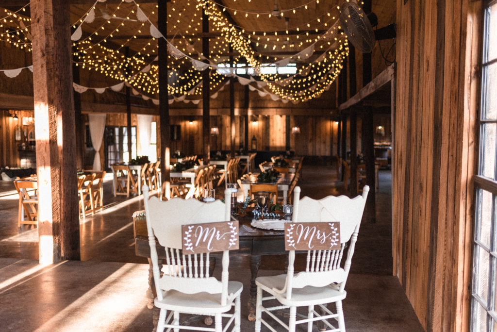 The rustic interior of the barn at high point